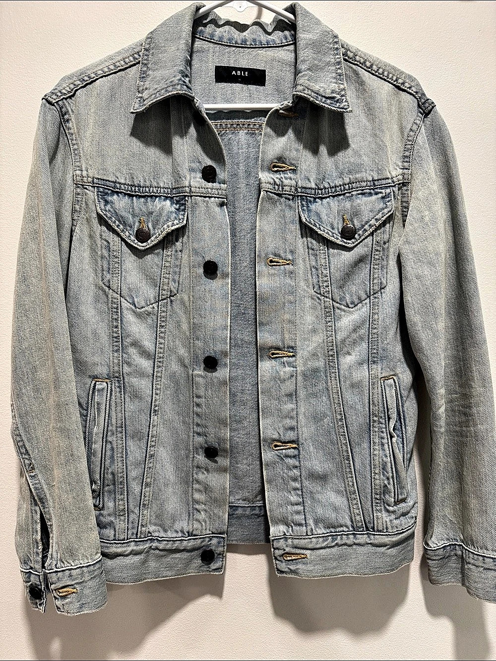 ABLE Merly Denim Jacket Denim Jacket in Blue Size XS Like New